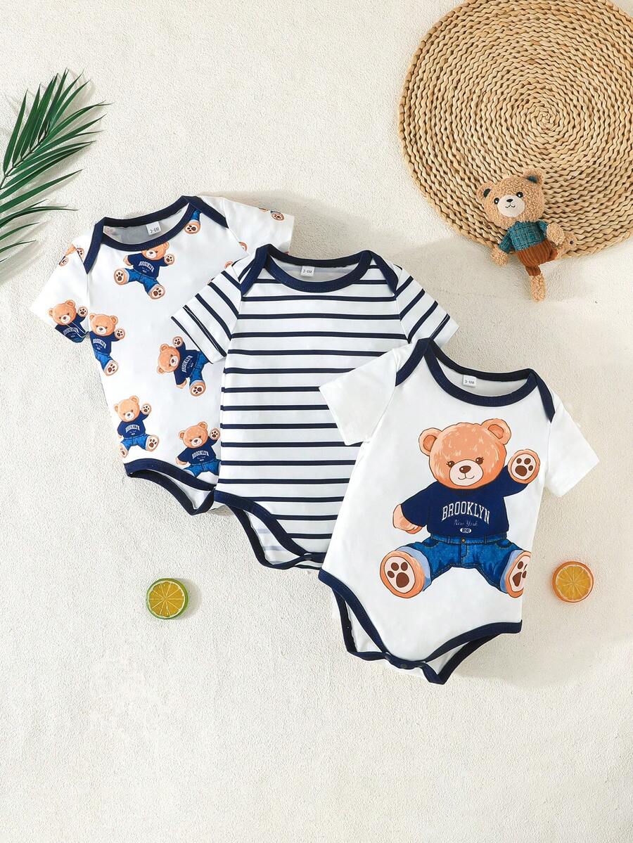 Infant Cute Duckling Graphic Short Sleeve Outfits Summer New Arrival Bodysuit