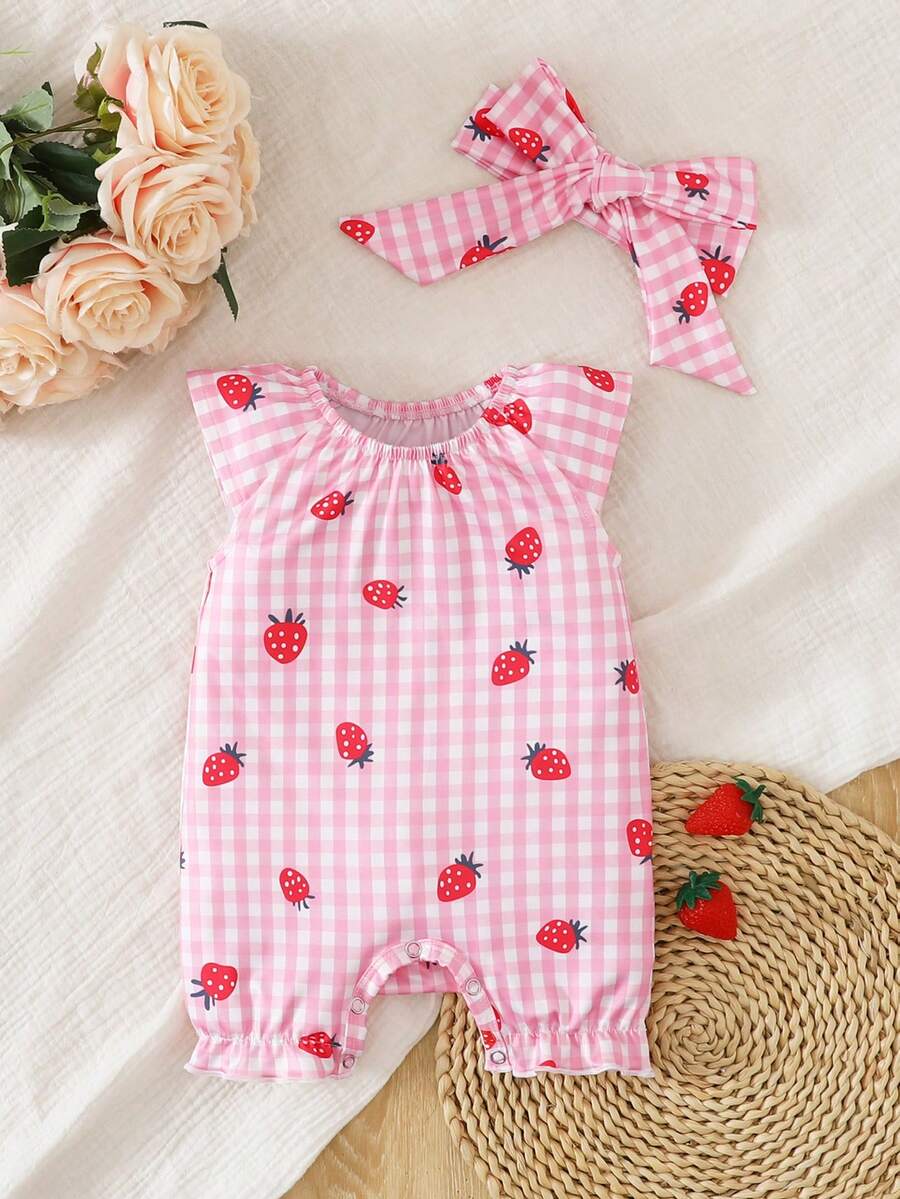 Floral Print Ruffle Baby Girl Romper for Casual Everyday Wear