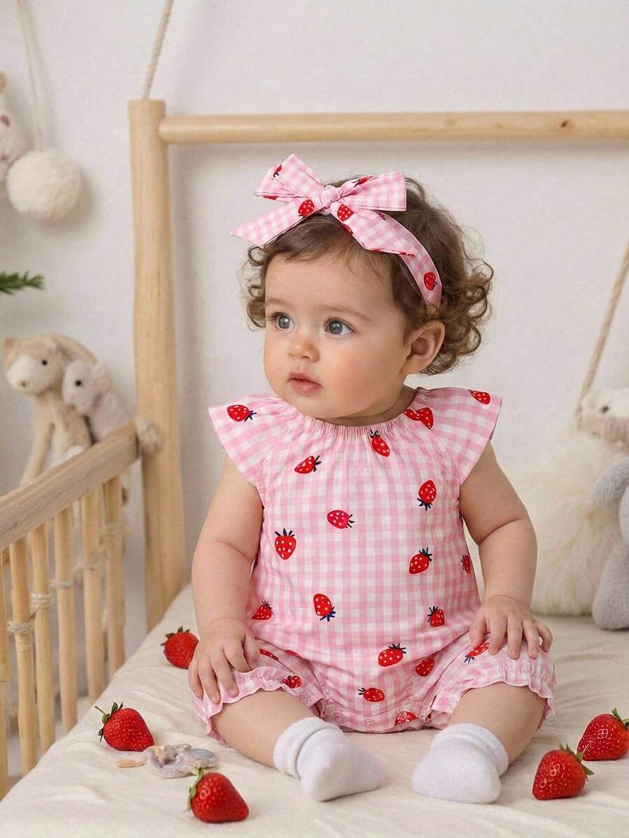 Floral Print Ruffle Baby Girl Romper for Casual Everyday Wear