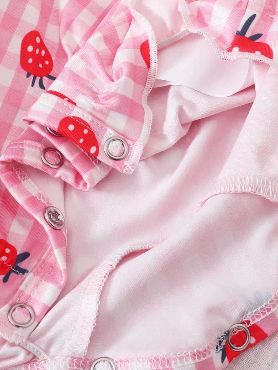 Floral Print Ruffle Baby Girl Romper for Casual Everyday Wear