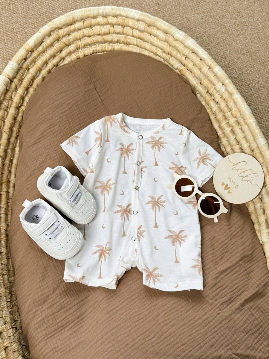 Cartoon Pattern Knit Romper for Cute Casual Baby Boy Daily Wear