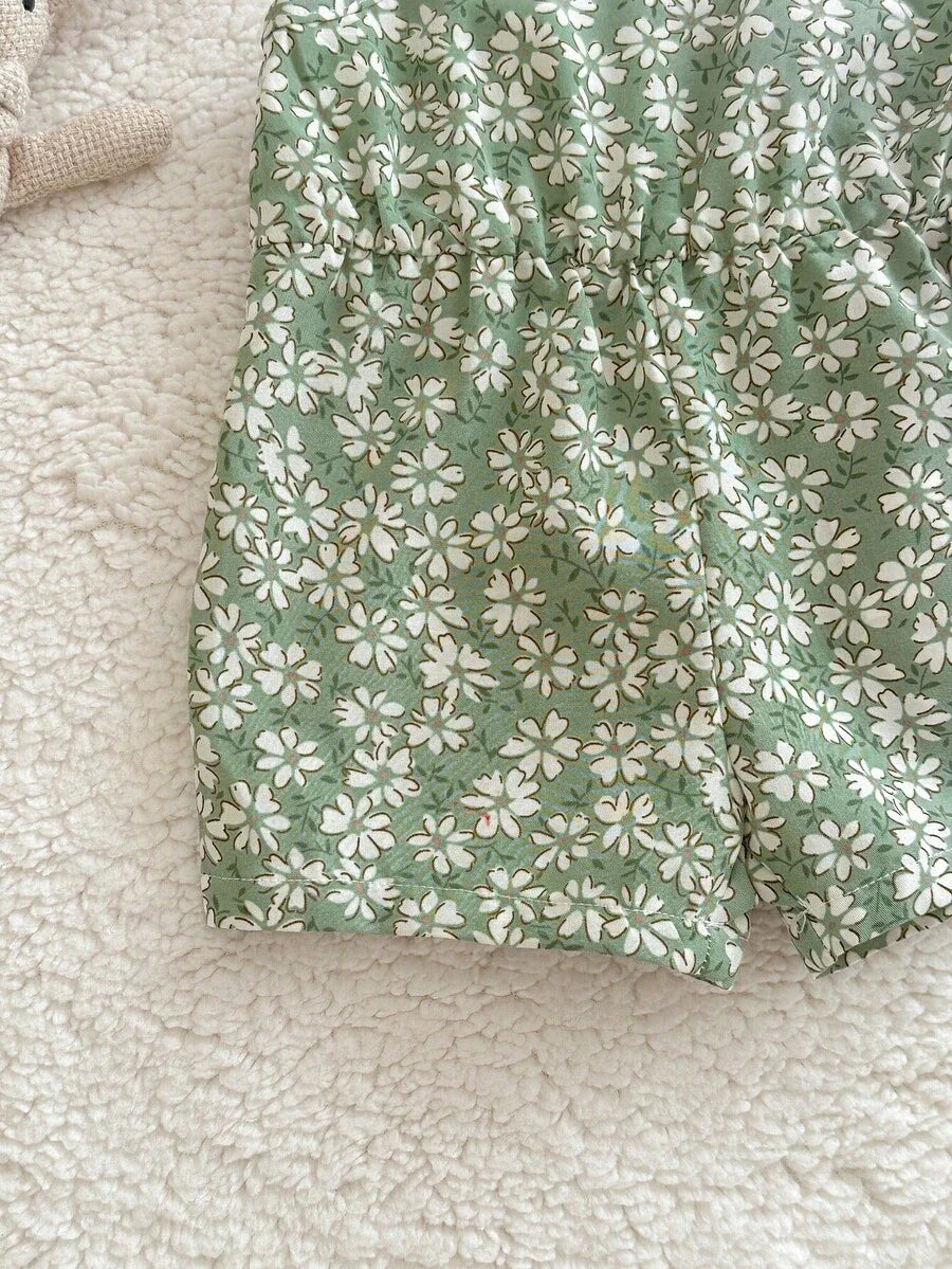 Baby Ditsy Floral Romper for Cute Summer Daily Wear and Outings