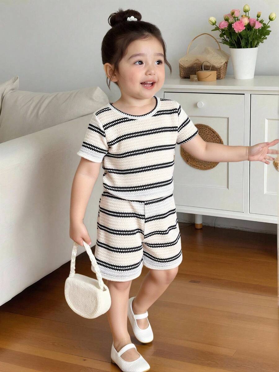 Pride Rainbow Short Sleeve Top & Shorts Set for Toddler Girls