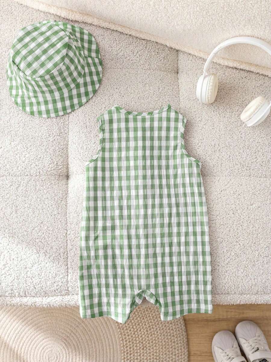 Baby Boy White Sleeveless Romper with Pockets Casual Short Jumpsuit for Everyday Wear