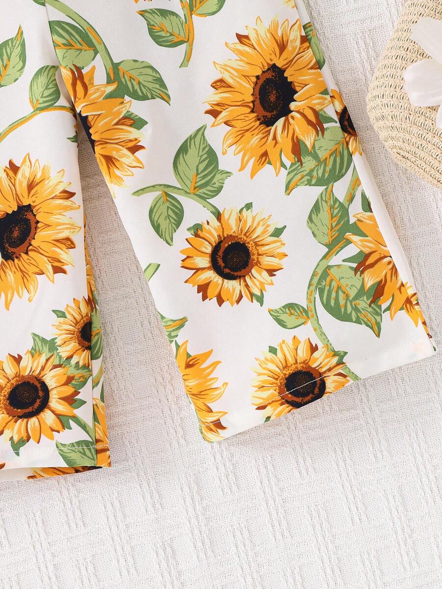 Baby Girl Floral Print Summer Jumpsuit Casual Sleeveless Outfit