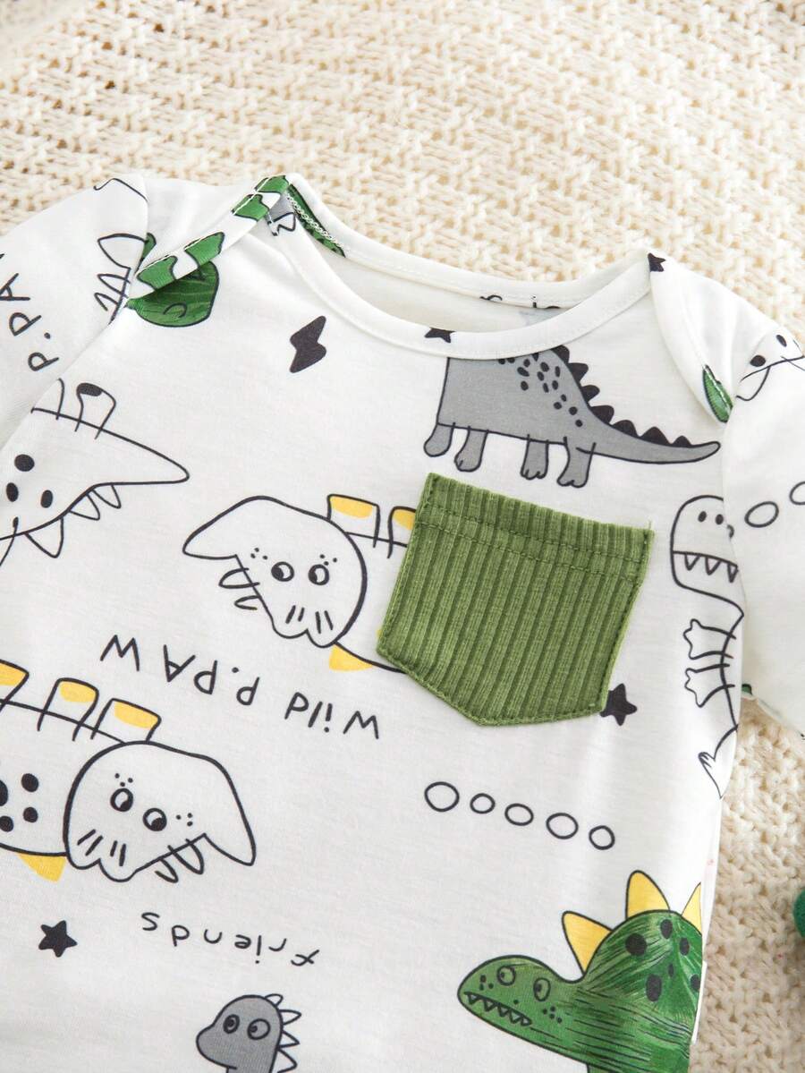 Stripe Knit Bodysuit and Elastic Waist Shorts Set for Cute Spring and Summer Wear