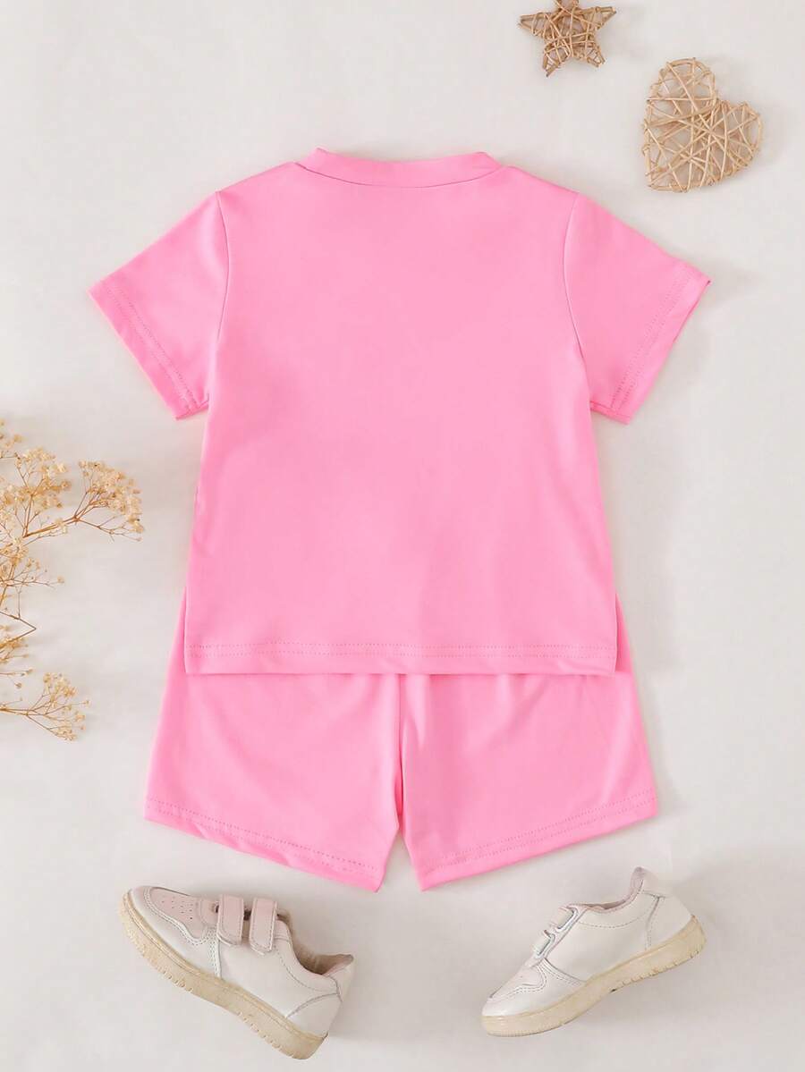 Pride Rainbow Short Sleeve Top & Shorts Set for Toddler Girls