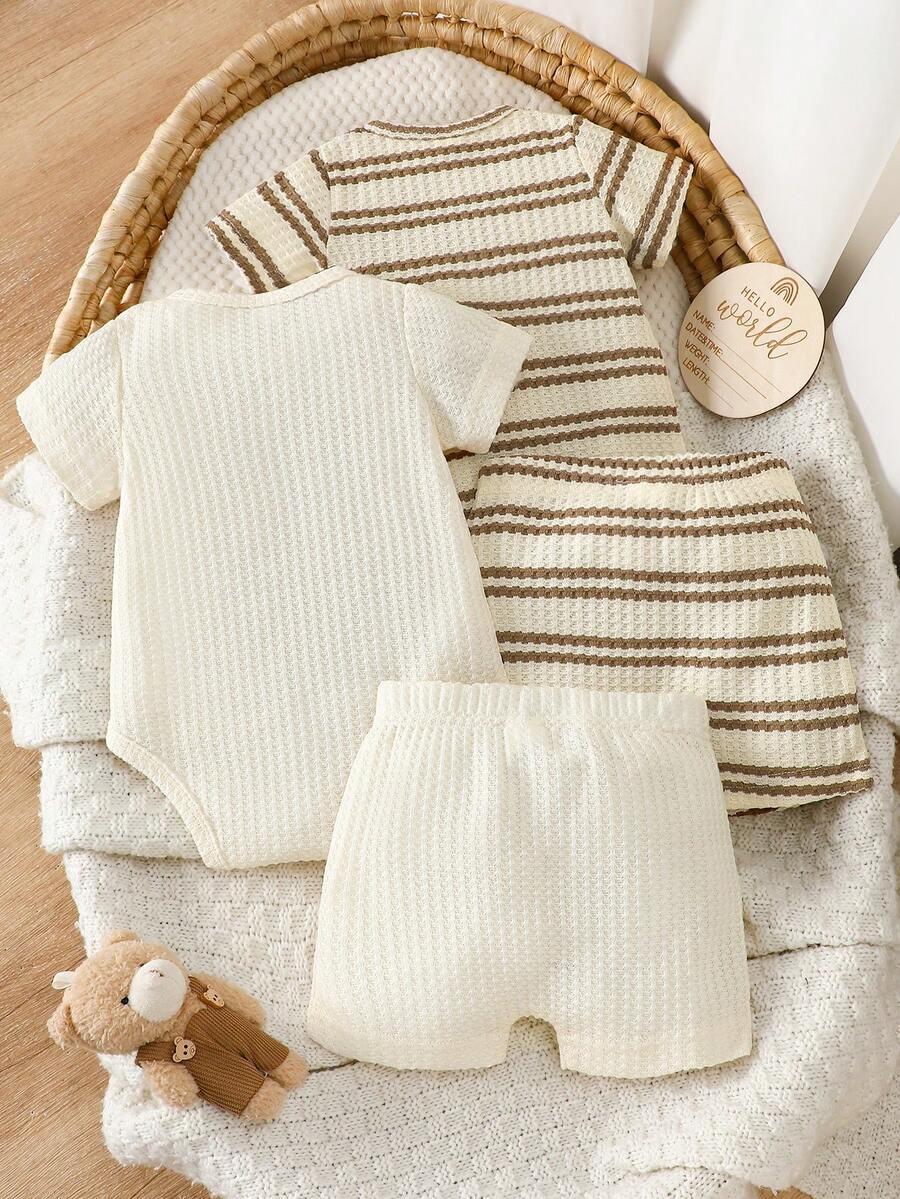 Baby Lion Print Romper and Shorts Set for Daily Wear and Photoshoots