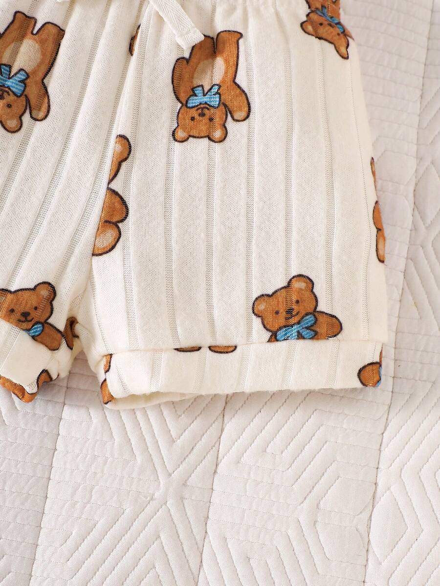 Baby Lion Print Romper and Shorts Set for Daily Wear and Photoshoots