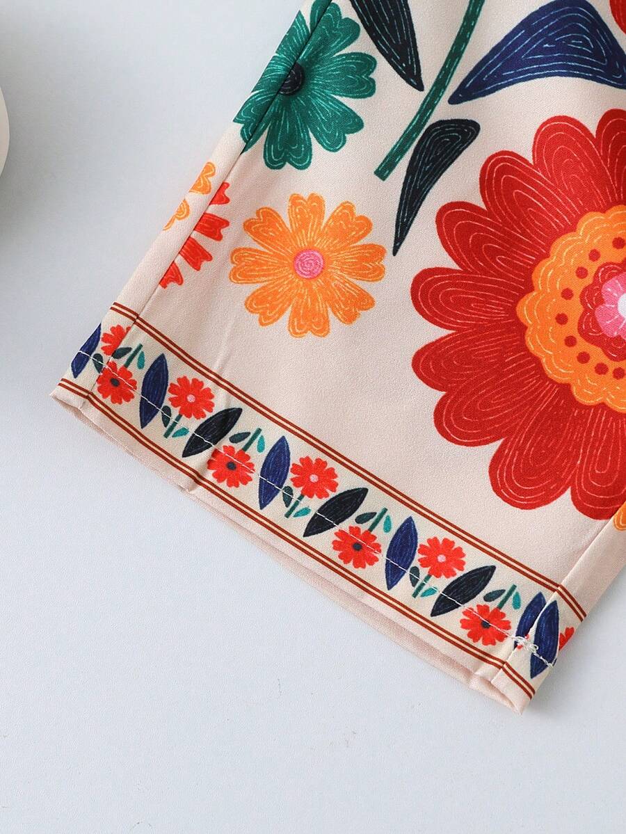 Summer Vibe Floral Print Cami & Loose Pants Set for Baby Girls