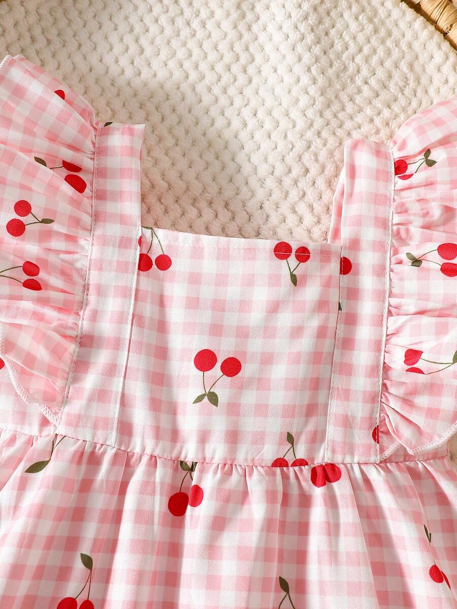 Baby Daisy Print Ruffled Hem Dress for Cute Summer Daily Wear