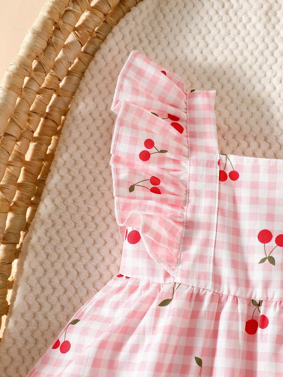 Baby Daisy Print Ruffled Hem Dress for Cute Summer Daily Wear