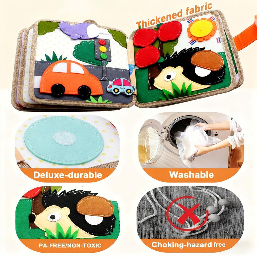 Montessori Giraffe Busy Book Sensory Learning Activity Book Fine Motor Skills Toy for Toddlers
