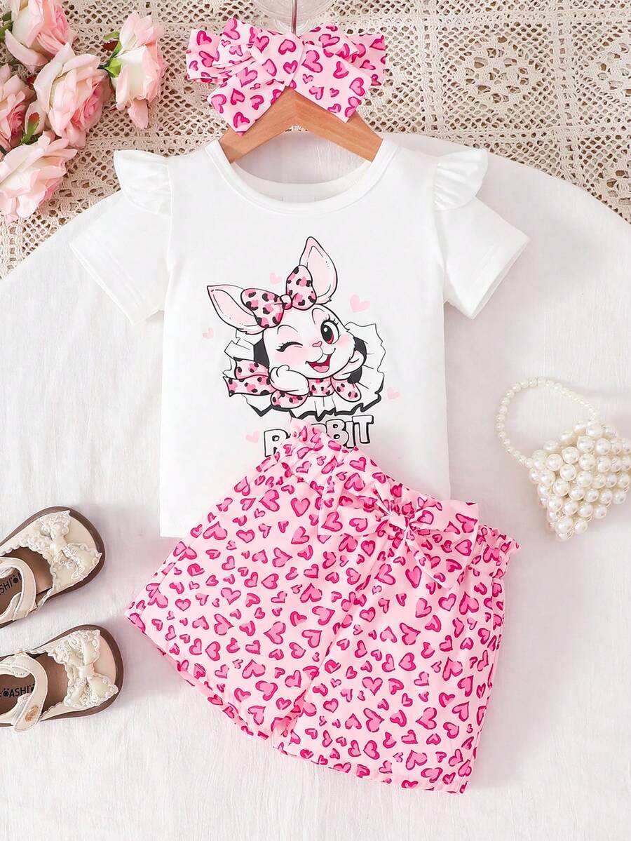 Pride Rainbow Short Sleeve Top & Shorts Set for Toddler Girls
