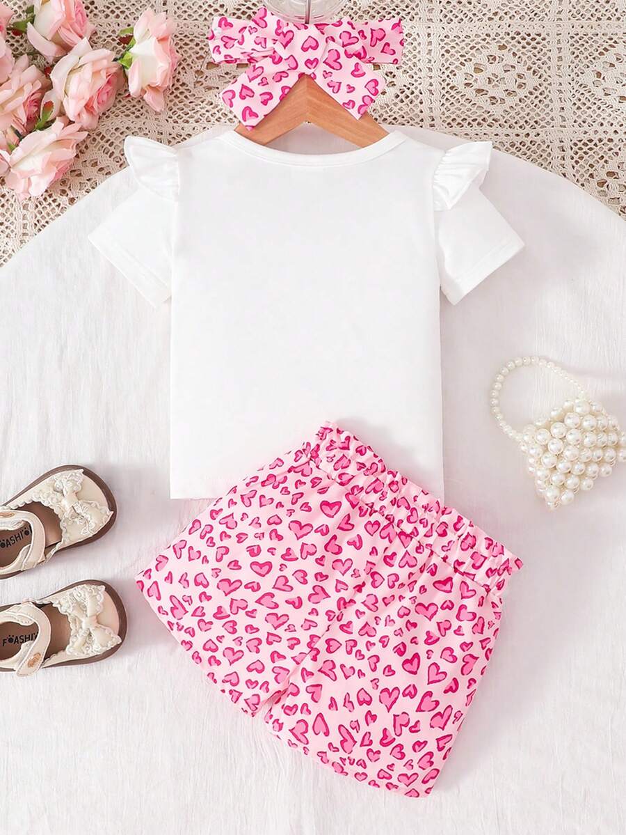 Pride Rainbow Short Sleeve Top & Shorts Set for Toddler Girls