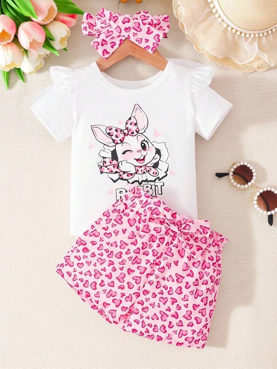 Pride Rainbow Short Sleeve Top & Shorts Set for Toddler Girls