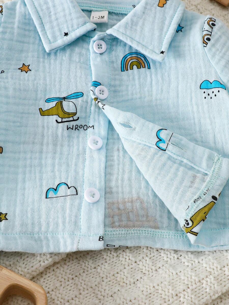 2PCS Baby Boy Gentleman Style Shirt and Shorts Set for Stylish Summer Daily Wear
