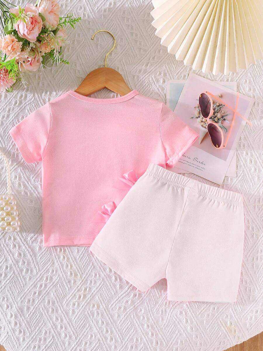 Pride Rainbow Short Sleeve Top & Shorts Set for Toddler Girls