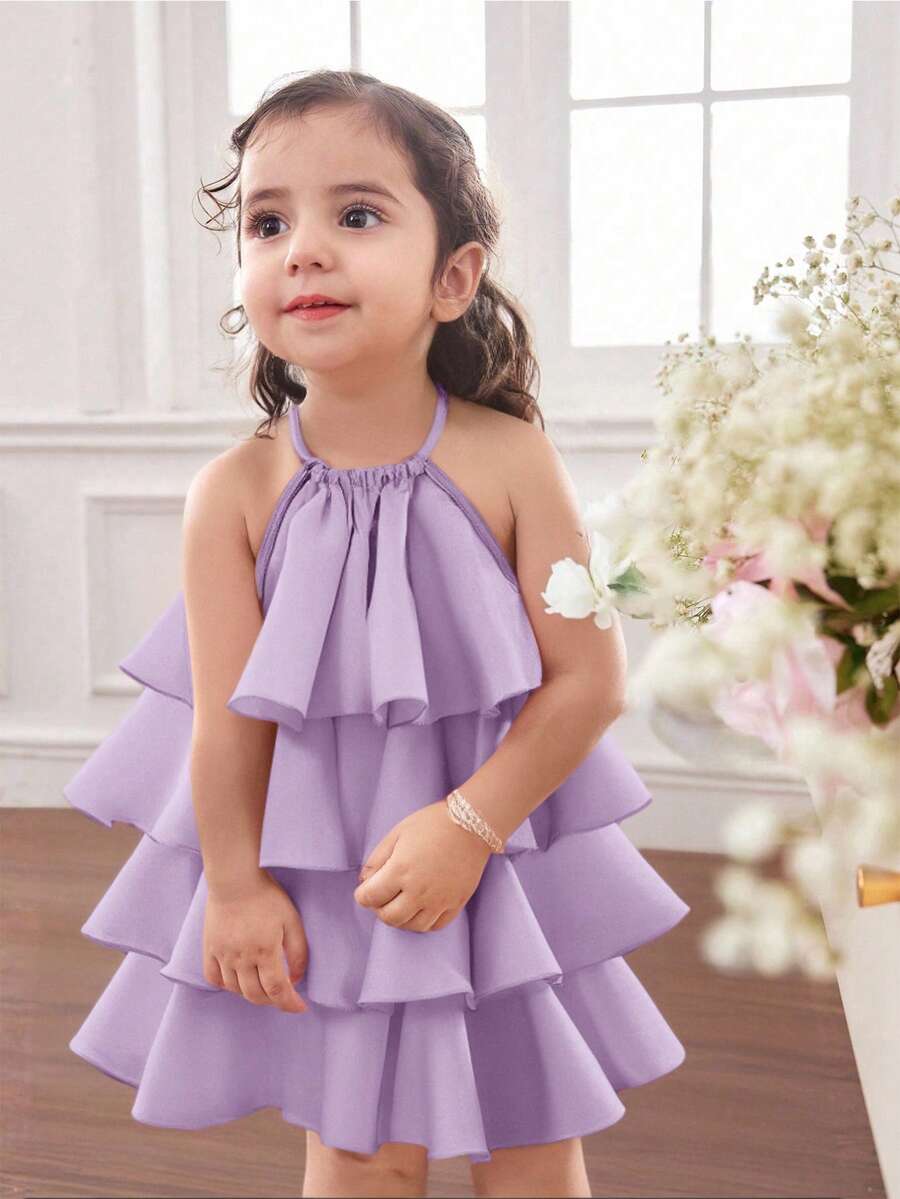 Toddler Girls Sleeveless Floral Sundress With Ruffle Detail Cute Party Wear