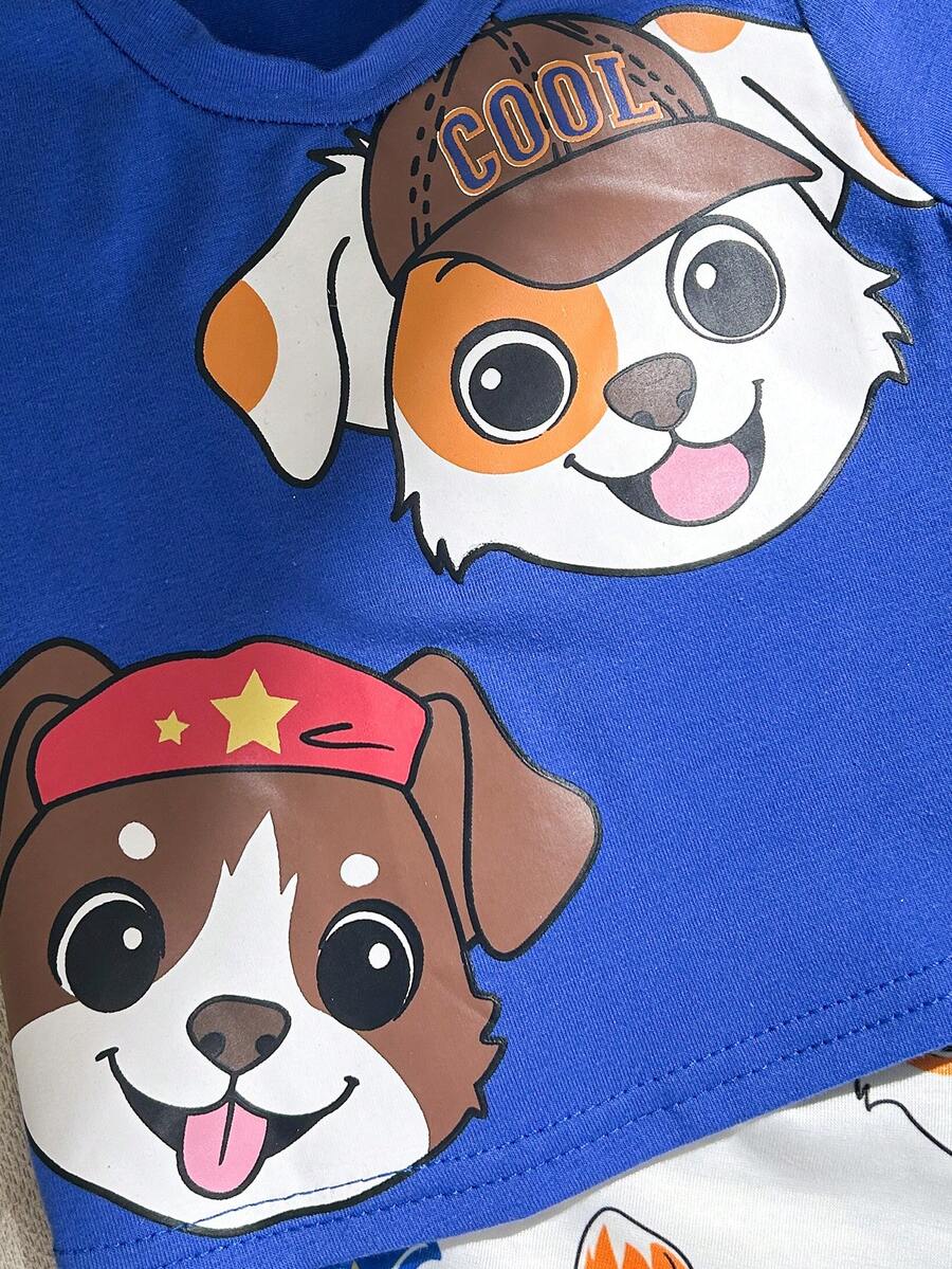 Newborn Boy & Girl Summer Knit Outfit -Cute Cartoon Bear Striped Shirt & Shorts Set