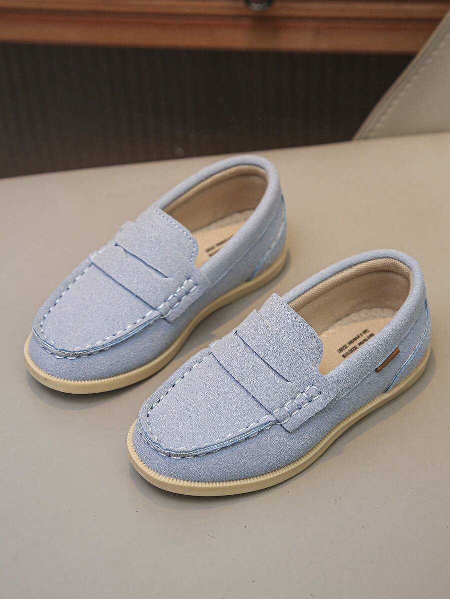 Kids Slip On Casual Loafers Retro Stitched Breathable Non Slip Flat Shoes for Spring Autumn