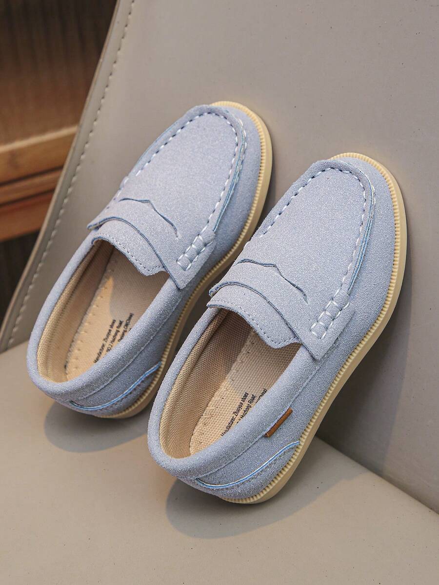 Kids Slip On Casual Loafers Retro Stitched Breathable Non Slip Flat Shoes for Spring Autumn