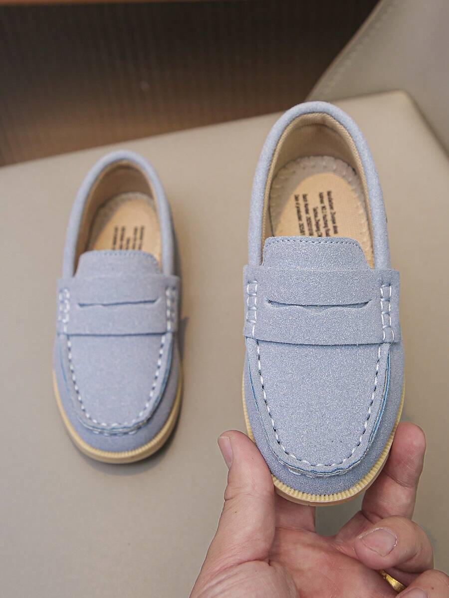 Kids Slip On Casual Loafers Retro Stitched Breathable Non Slip Flat Shoes for Spring Autumn