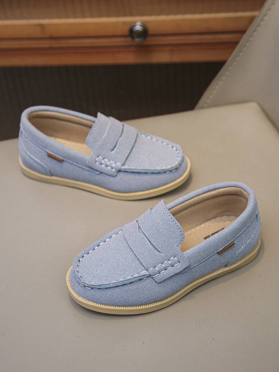 Kids Slip On Casual Loafers Retro Stitched Breathable Non Slip Flat Shoes for Spring Autumn