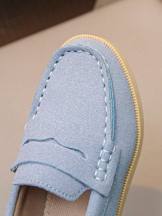 Kids Slip On Casual Loafers Retro Stitched Breathable Non Slip Flat Shoes for Spring Autumn