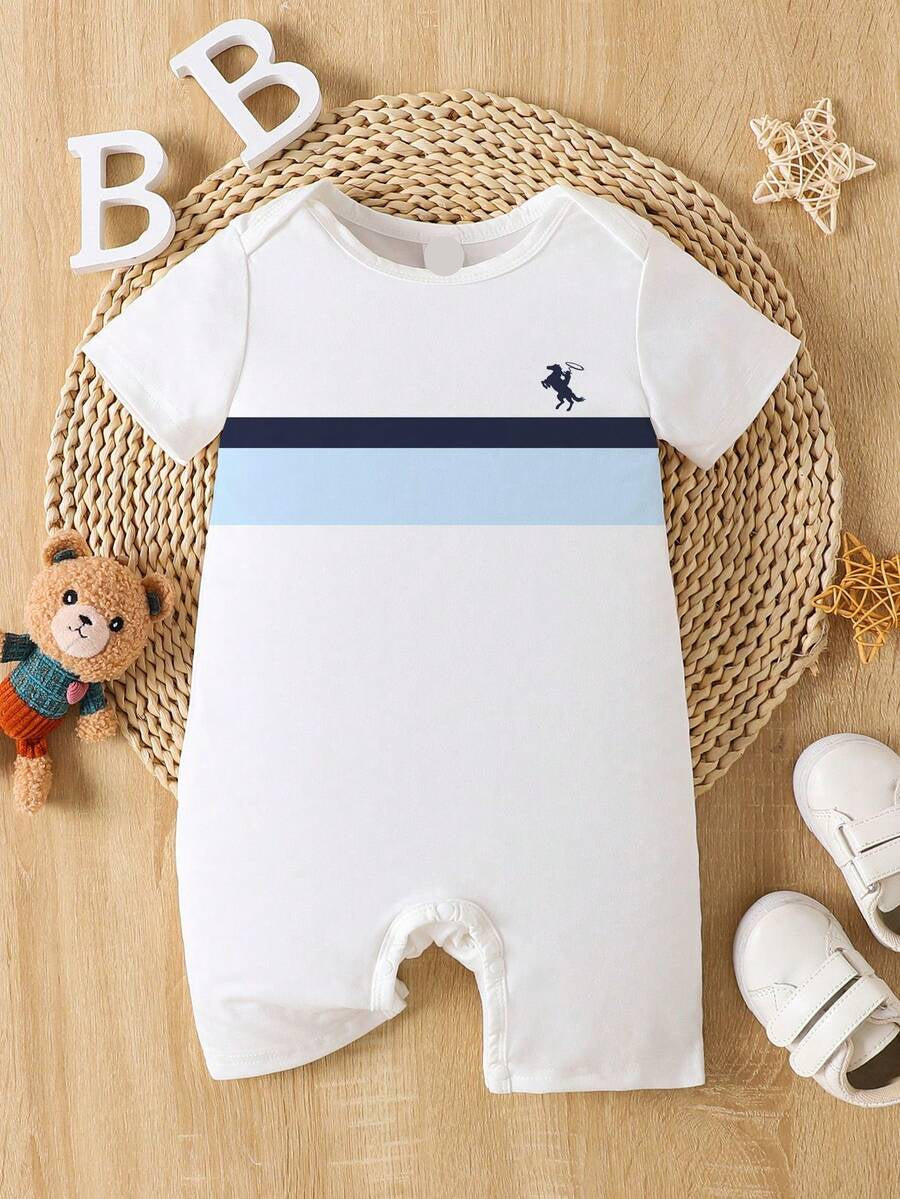 Cute Bear Pattern Baby Boys Romper Casual Holiday Summer Wear