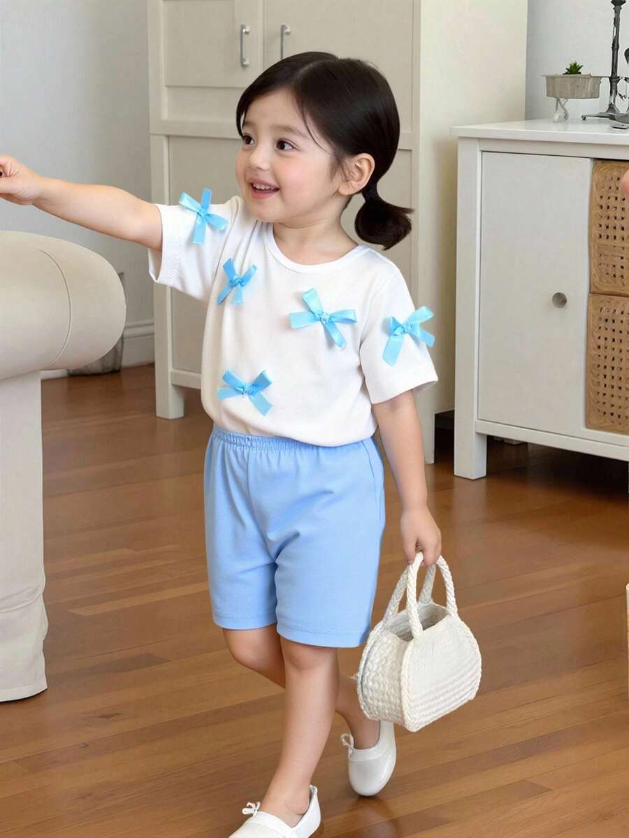Pride Rainbow Short Sleeve Top & Shorts Set for Toddler Girls