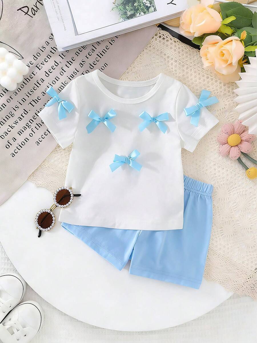 Pride Rainbow Short Sleeve Top & Shorts Set for Toddler Girls