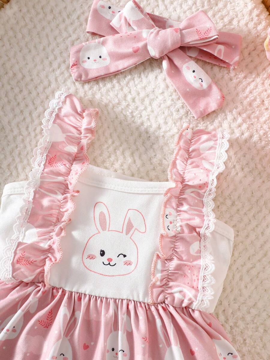 2PCS Baby Strawberry Plaid Dress and Bow Headband Set for Cute Spring and Summer Outings