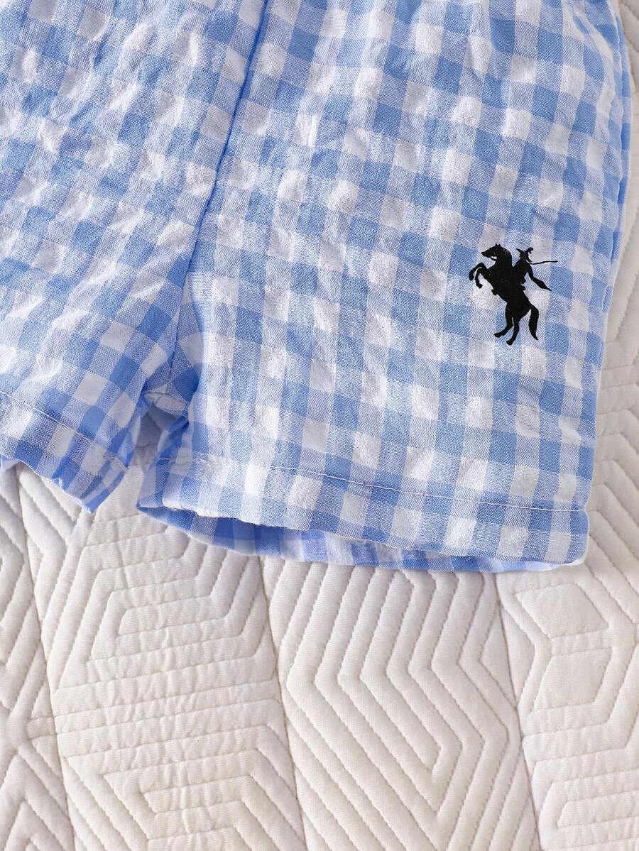 2PCS Baby Boy Gentleman Style Shirt and Shorts Set for Stylish Summer Daily Wear
