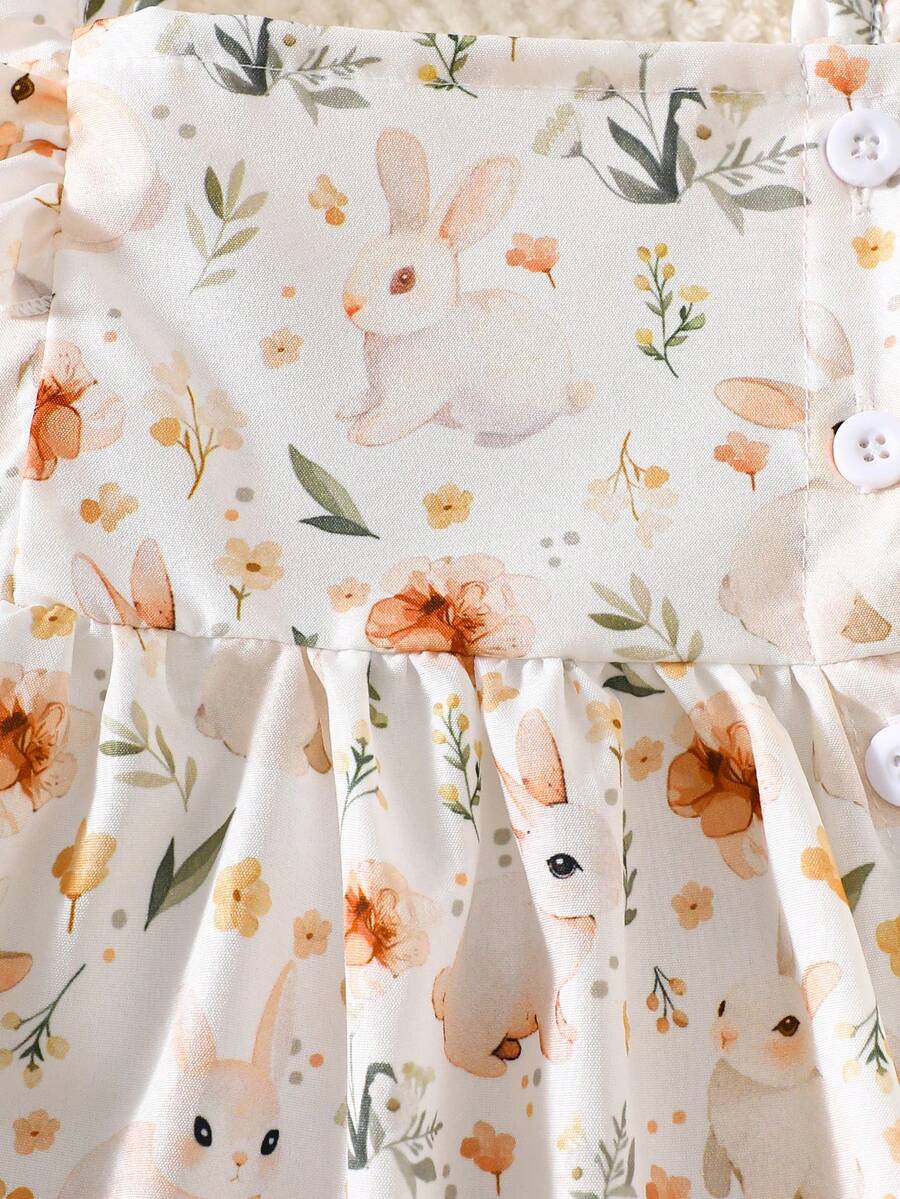 2PCS Baby Watercolor Floral Dress and Hairband Set for Cute Summer Outings