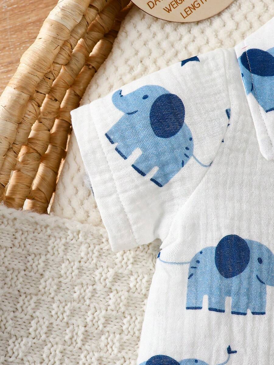 2PCS Baby Boy Gentleman Style Shirt and Shorts Set for Stylish Summer Daily Wear