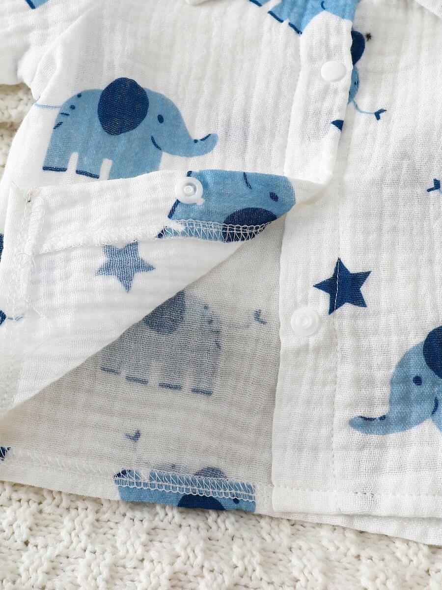 2PCS Baby Boy Gentleman Style Shirt and Shorts Set for Stylish Summer Daily Wear