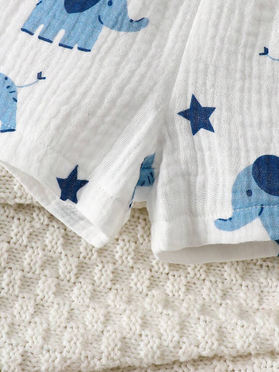 2PCS Baby Boy Gentleman Style Shirt and Shorts Set for Stylish Summer Daily Wear