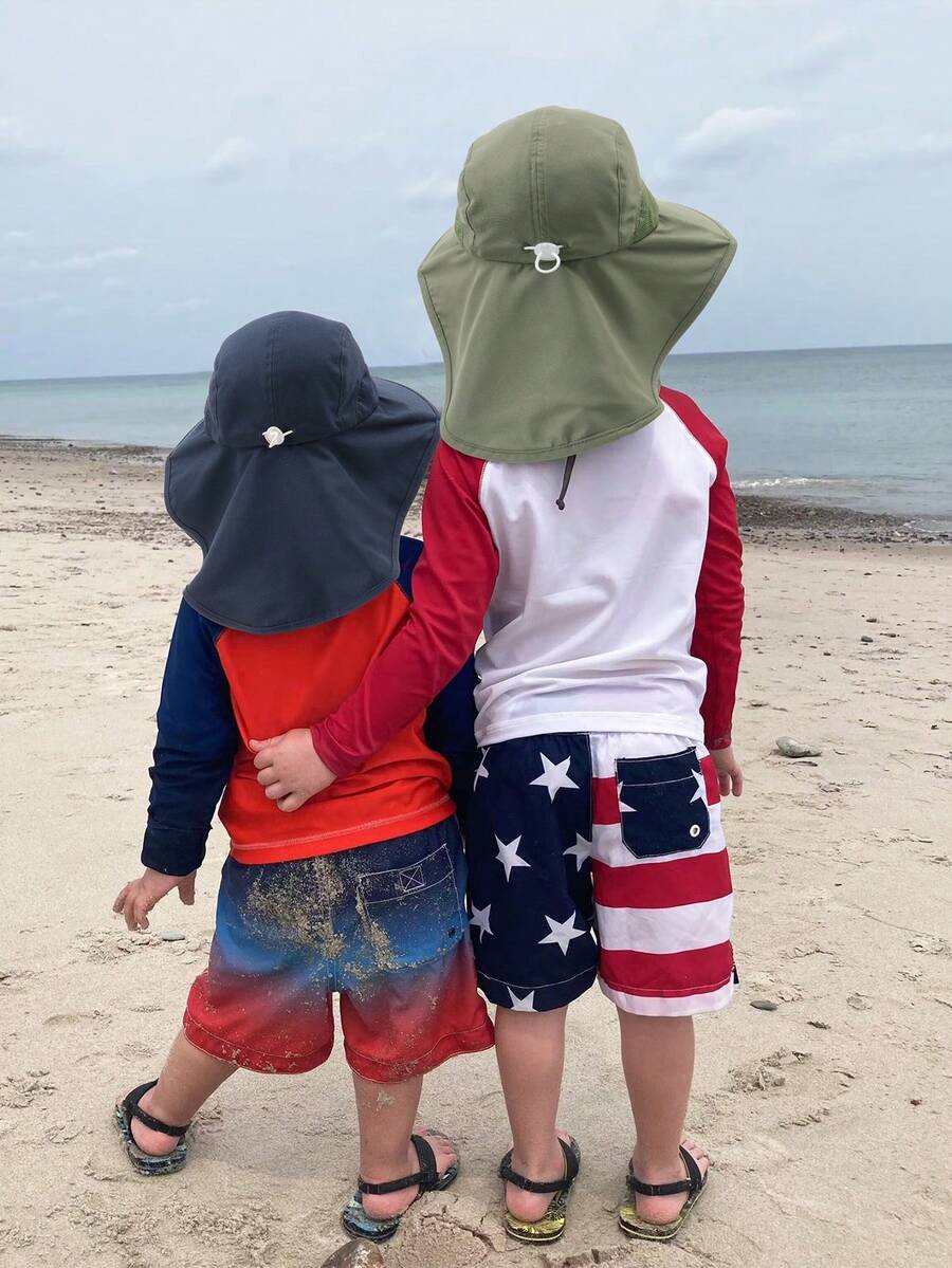 Baby Toddler Wide Brim Sun Hat with Neck Flap UPF Protection Beach and Travel Hat