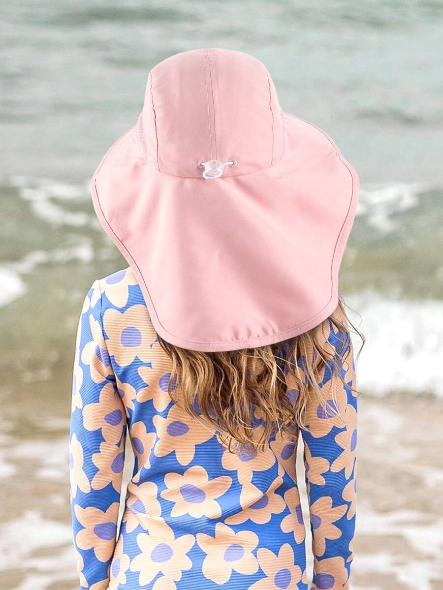Baby Toddler Wide Brim Sun Hat with Neck Flap UPF Protection Beach and Travel Hat