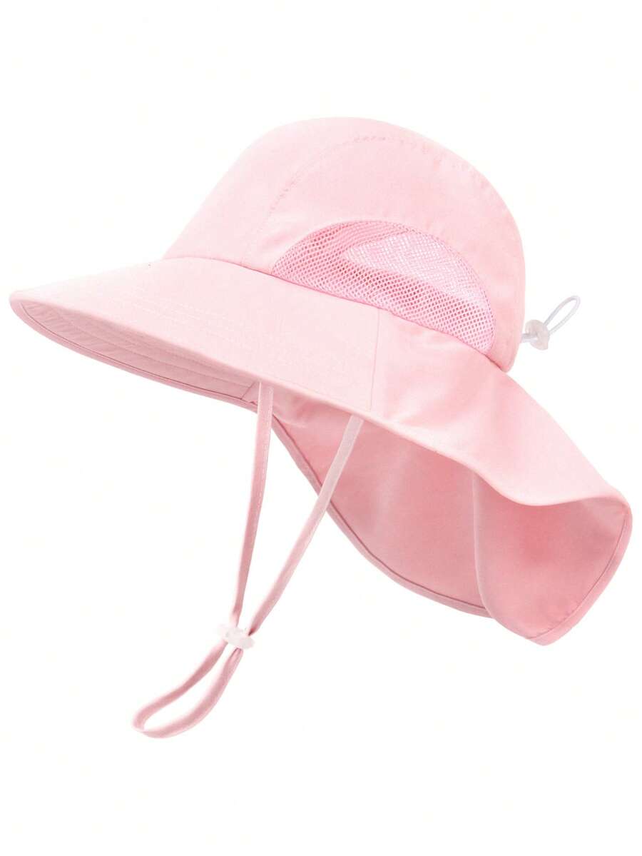 Baby Toddler Wide Brim Sun Hat with Neck Flap UPF Protection Beach and Travel Hat