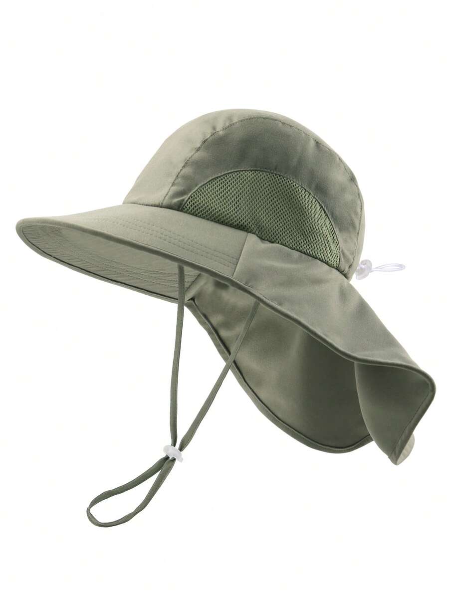 Baby Toddler Wide Brim Sun Hat with Neck Flap UPF Protection Beach and Travel Hat