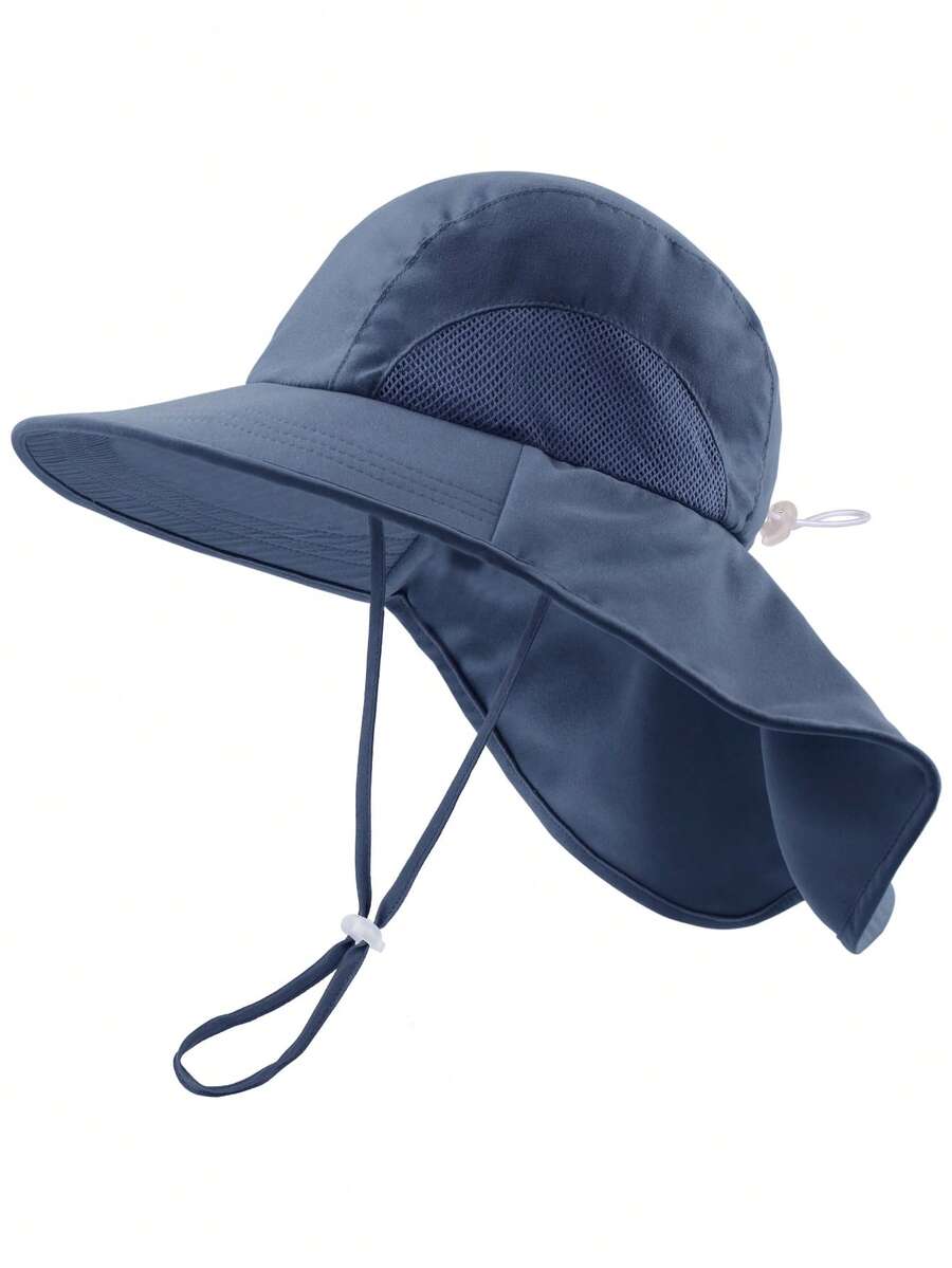 Baby Toddler Wide Brim Sun Hat with Neck Flap UPF Protection Beach and Travel Hat