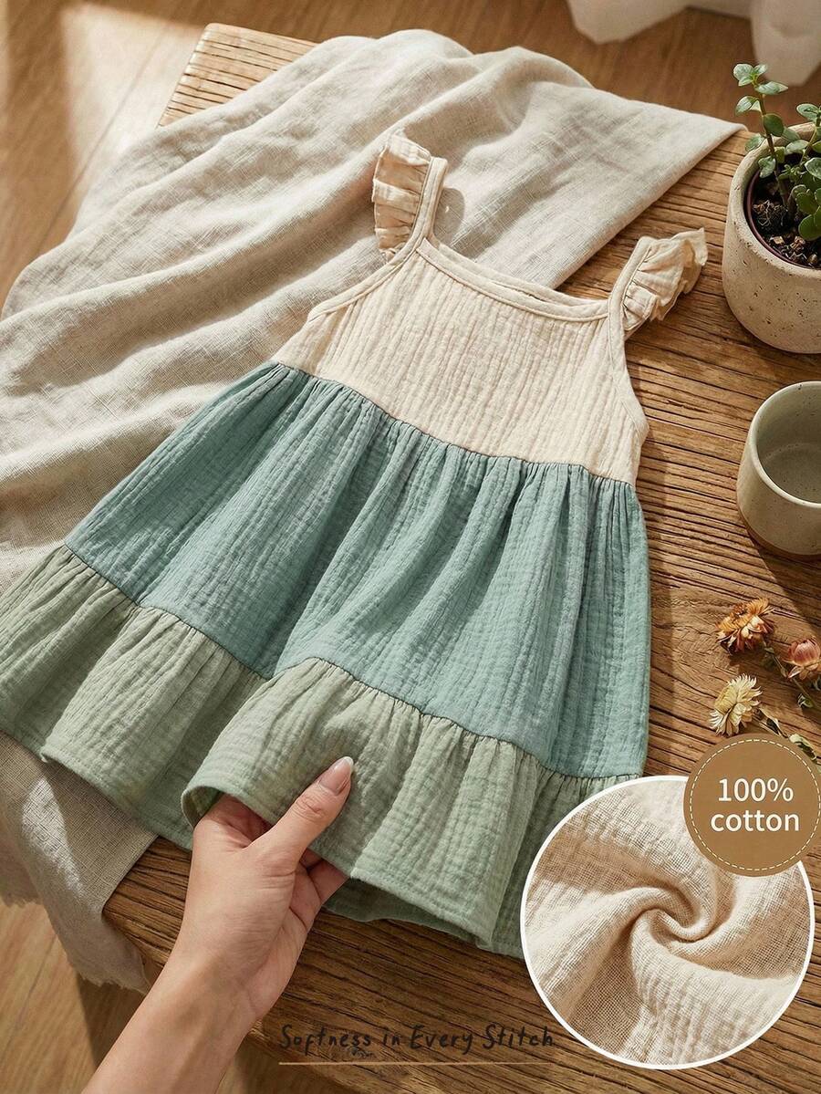 Newborn Girls Floral And Plaid Summer Dress Cute Lightweight Vacation Outfit