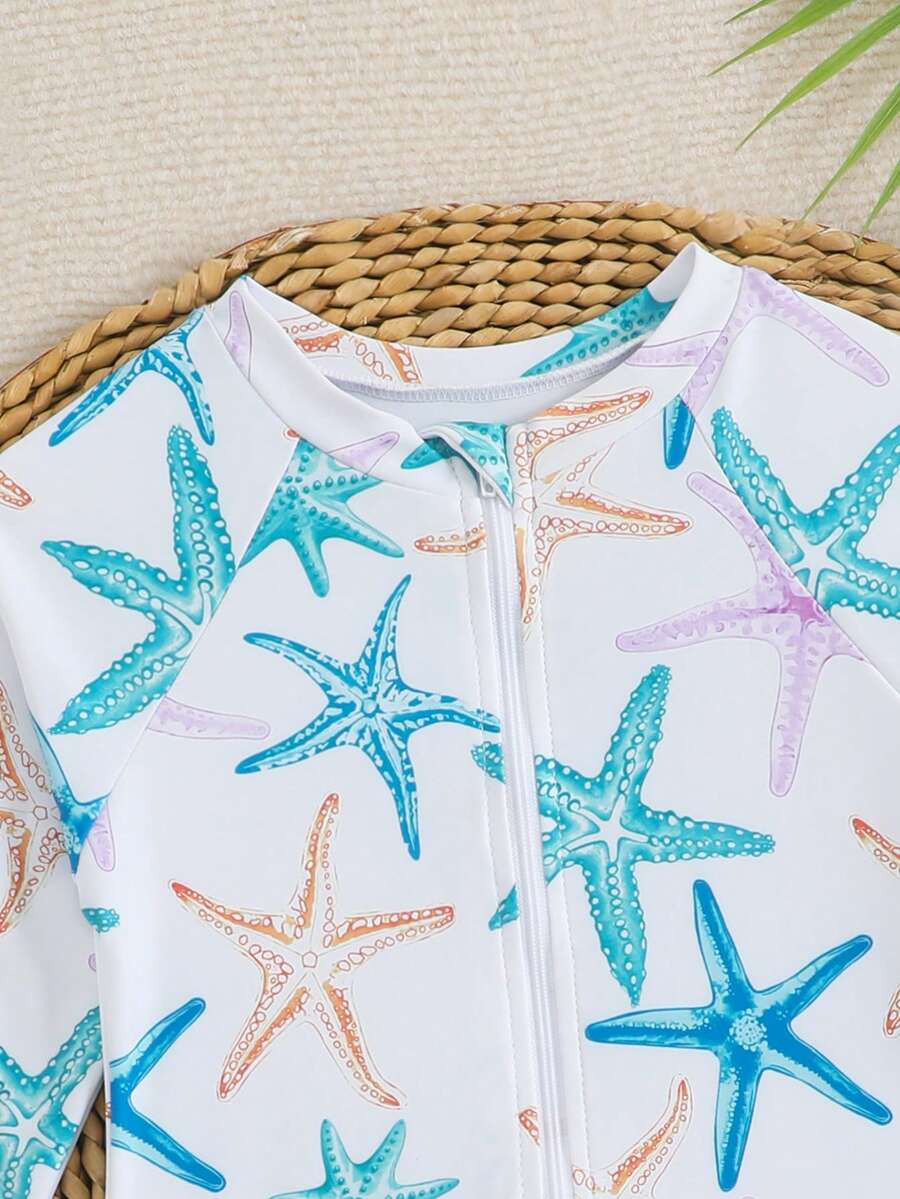 Toddler Girls Long Sleeve Butterfly One Piece Swimsuit Beach Vacation Outfit