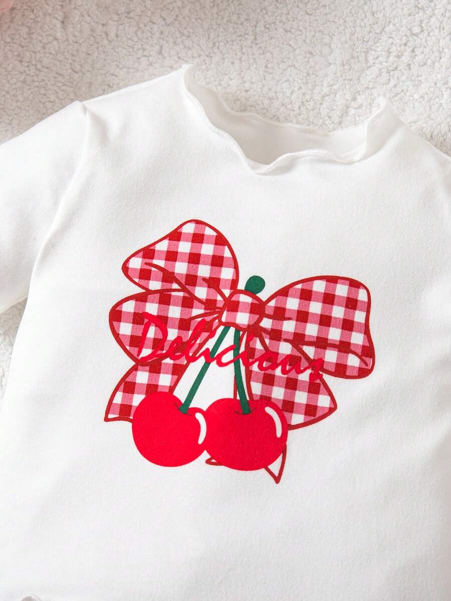 2PCS Baby Daisy Print T-Shirt and Shorts Set for Summer Daily Wear