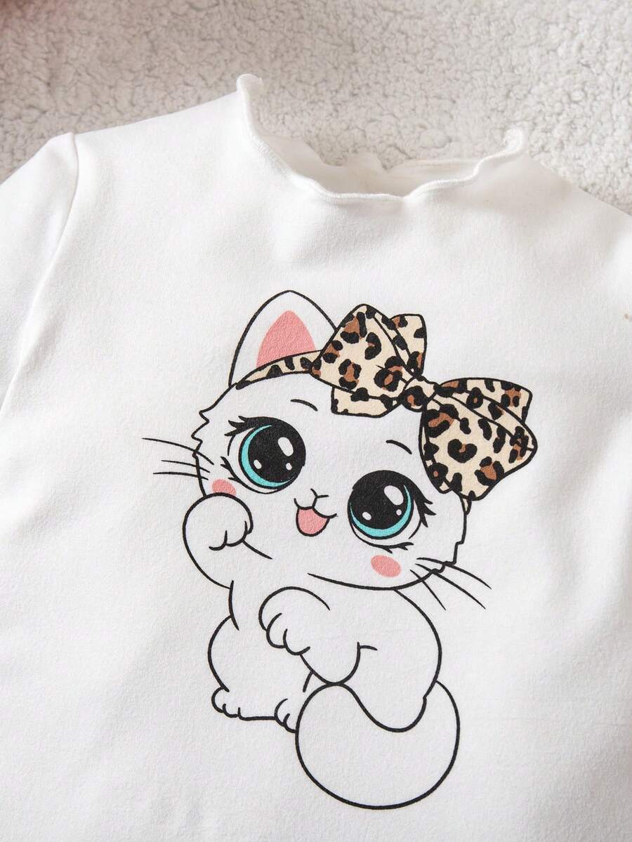 2PCS Baby Daisy Print T-Shirt and Shorts Set for Summer Daily Wear
