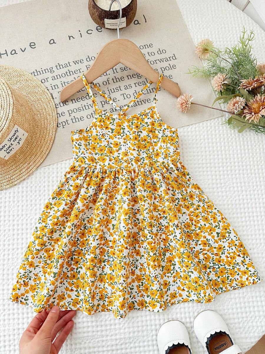 Infant Girl 1-Piece Cute Strap Dress - Casual Party and Wedding Outfit