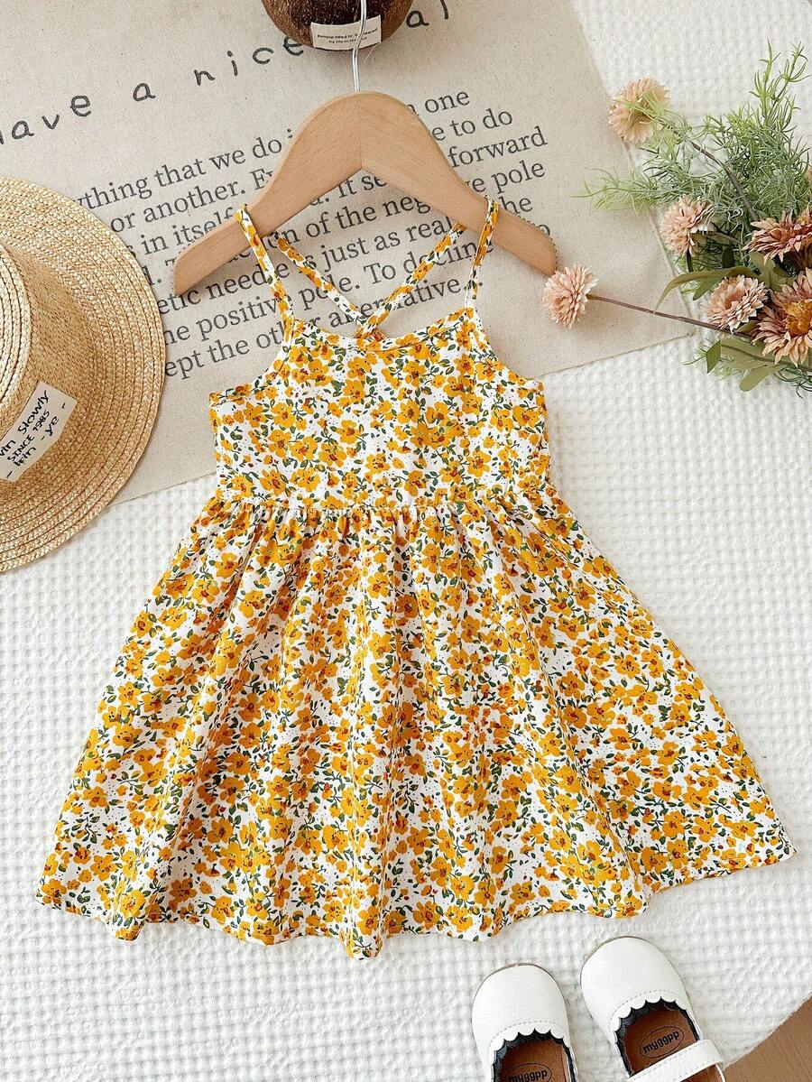 Infant Girl 1-Piece Cute Strap Dress - Casual Party and Wedding Outfit