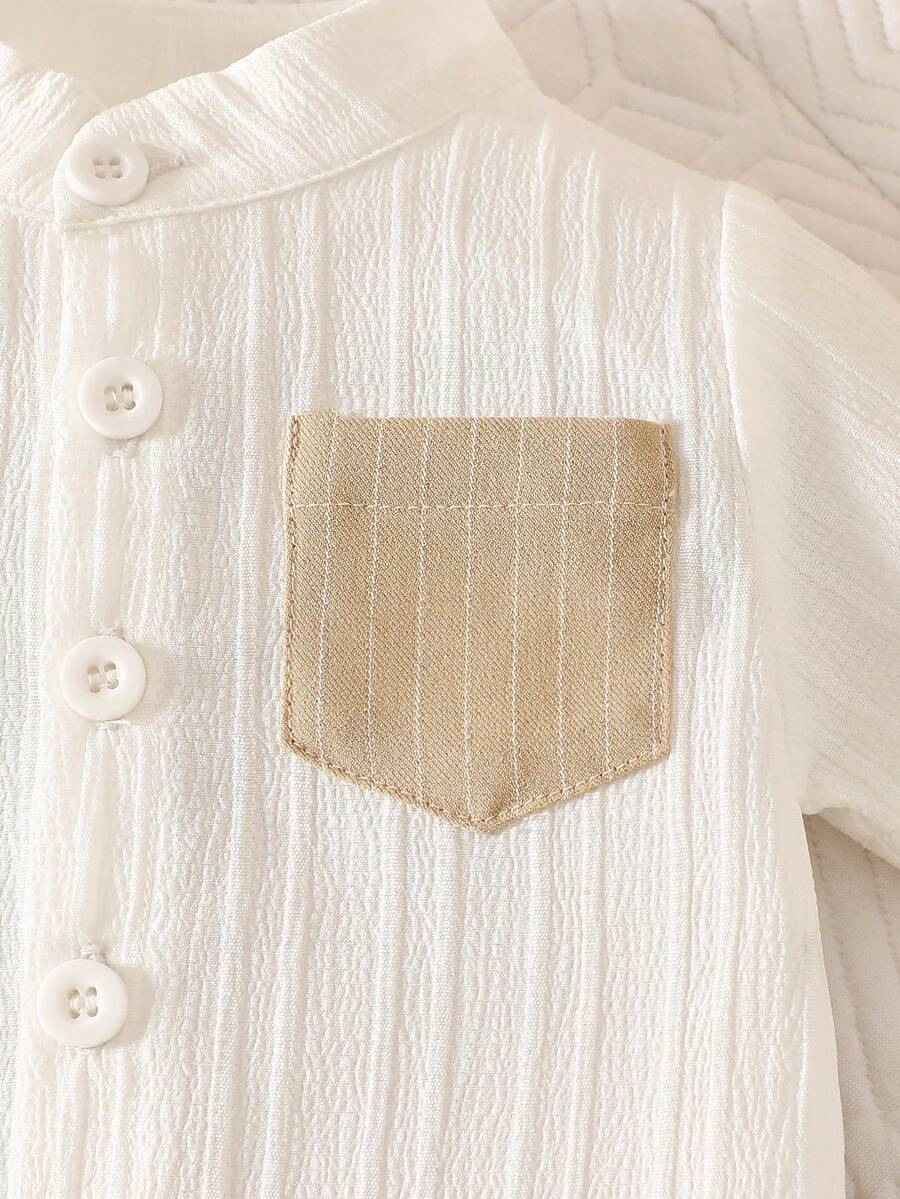 2PCS Baby Boy Gentleman Style Shirt and Shorts Set for Stylish Summer Daily Wear